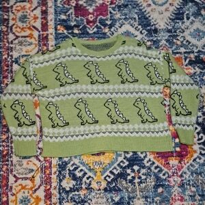 Green Dinosaur Pattern Sweater